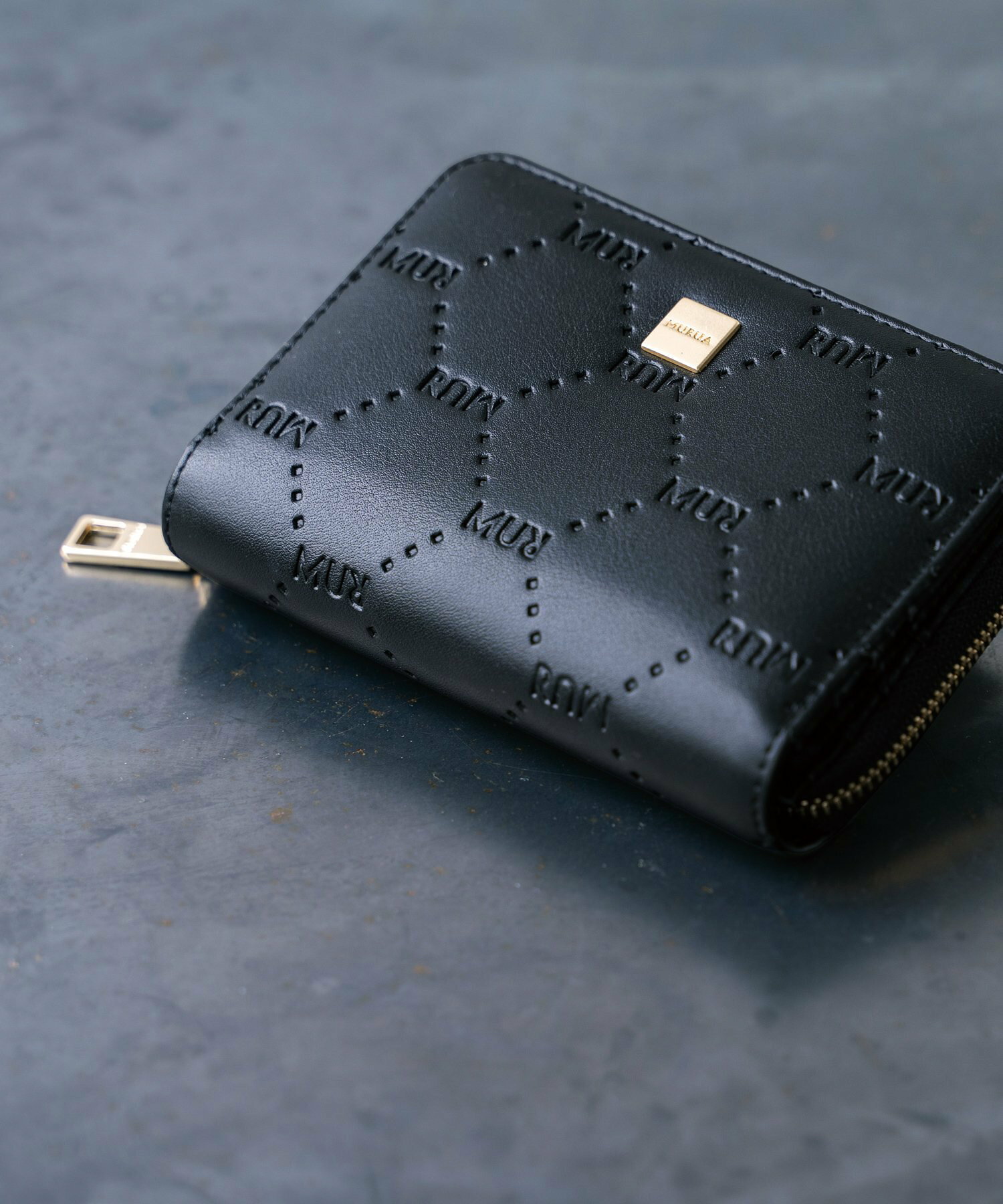 MURエンボスラウンドファスナー二つ折り財布 コンパクト財布 MR-W1213
